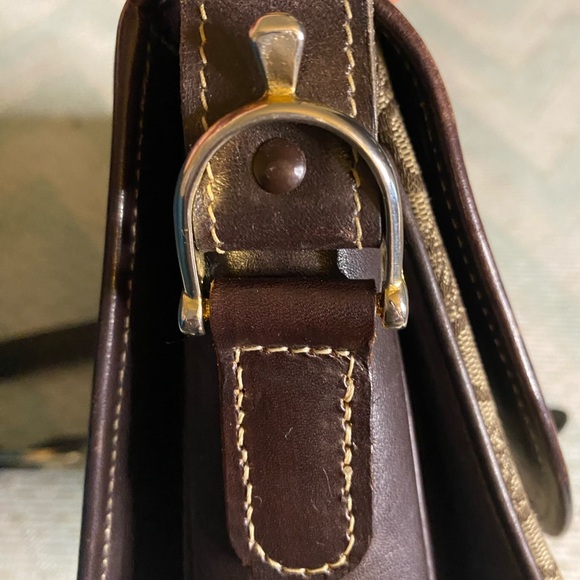 Celine Vintage  Leather and Canvas Shoulder Bag - Picture 4 of 14